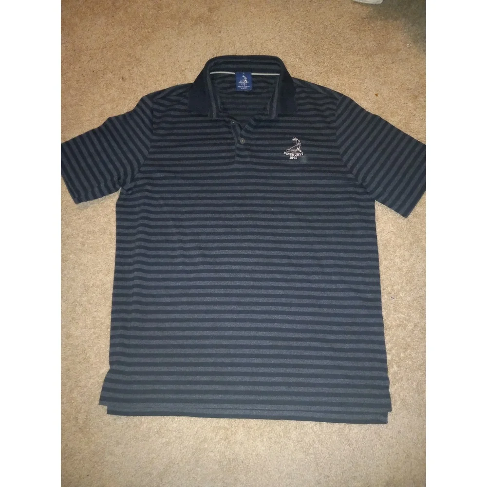 Pinehurst By Adidas Pinehurst 1895 Polo Shirt Mens Large Black Golf Performance